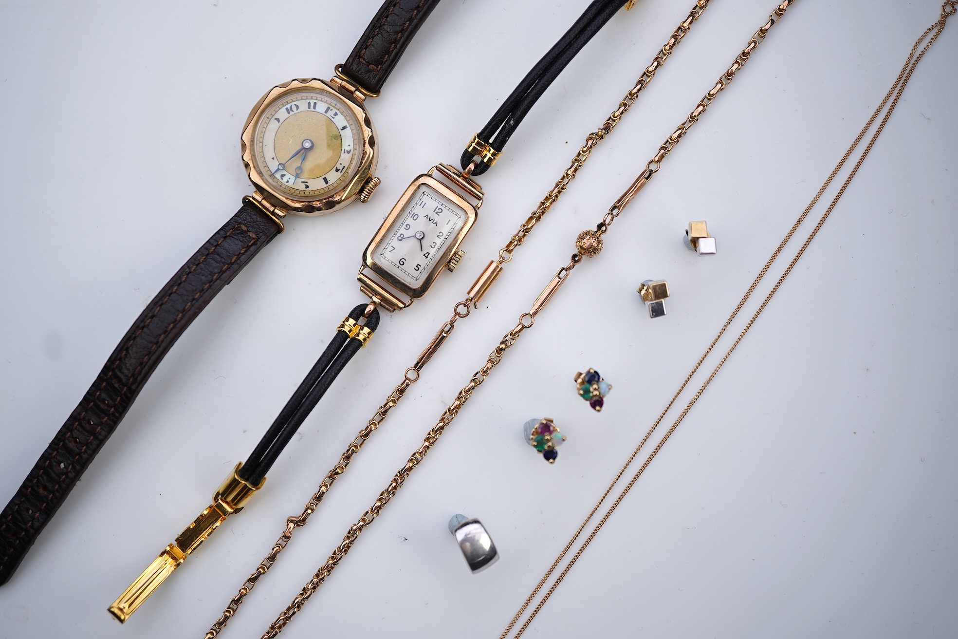 A collection of jewels and watches